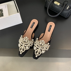 Rhinestone Spring 2024 Designer Sandale Plat Elegant Casual Shoes Office Female Flat <b>Sandals</b> for Ladies - Product Image 3