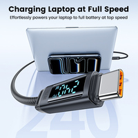 Câble USB-C Toocki haute puissance 240W avec affichage numérique en temps réel, charge rapide, cordon en silicone, transfert de données 480 Mbps pour iPhone 17