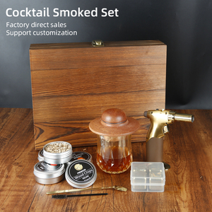 Whiskey <strong>Smokey</strong> Kit Built-In Lighter 4 Flavors Wood Chips Stainless Steel Ice Stone Cocktail Bourbon Smoking Kit Bar Party Tool - Product Image 2