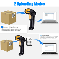 Escáner de Código de Barras Inalámbrico de Mano YHD-1100LW Lector Láser USB Automático 1D Recargable de Larga Distancia