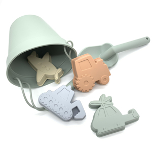 Juguetes de playa de silicona sin BPA, pala de cubo con helicóptero, moldes de juguete de arena para niños, piscina al aire libre - Product Image 2