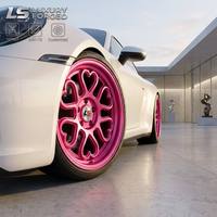 Llanta de aleación de lujo forjada con radios en forma de corazón rosa para BMW, Mercedes, Toyota, con offset personalizado ET