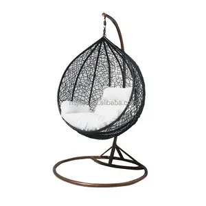 Hanging chair with round frame rattan hanging egg garden rattan swing rattan swing chair wicker Patio Swings chair