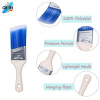 Pinceaux à peinture murale ergonomiques en bois à manche court et poils fins, les plus vendus, qualité industrielle, avec manche cannelé pour professionnels