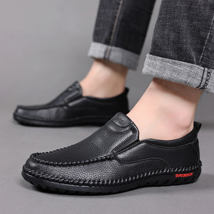 Mocasines de cuero vacuno de primera calidad para hombre, transpirables, de tacón bajo, estilo casual, estilo británico, hechos en Wenzhou - Product Image 3