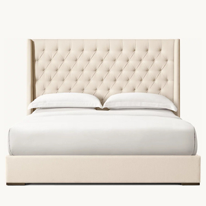 Cama Moderna RH ADLER Tapizada en Tela con Base de Madera y Cabecera Alta, Tamaño King/Queen, 1 Año de Garantía - Product Image 2