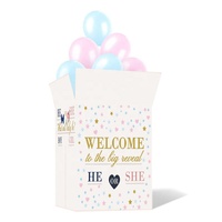 Grand Carton Bébé Douche Boîte D'emballage Décorations Fête Surprise Sexe Révèlent Ballon Boîte en Carton Avec Autocollants D'étanchéité