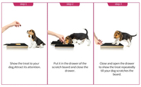 Bunnyhi GZB002 Planche à gratter durable pour patte d'ongle de chien avec papier de verre noir Tampon à gratter pour chien en bois pour ongles avec boîte à collation