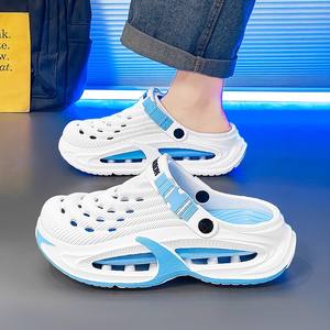 Sandal Pria Musim Panas untuk Luar Ruangan Anti-Selip Tertutup di Bagian Jari Kaki Model Pantai Clogs Fashion Desain Platform Sederhana Sandal Bersol Tebal Bahan Atas PU <span class=keywords><strong>EVA</strong></span> - Product Image 5