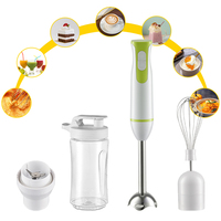 300W Mélangeur à Immersion Haute Vitesse Bouton Poussoir Réglable Robot Culinaire Électrique Mélangeur À Main En Plastique Ménage Hôtel
