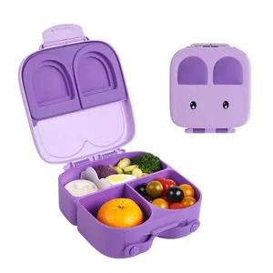 נייד פלסטיק סיליקון ארנב צורת לילדים בנטו קופסא ארוחת הצהריים ילדים בנטו box