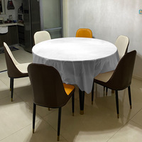 Nappe ronde jetable fête d'anniversaire Peva couleur unie fête nappe décorative 3 soie épaissie nappe fournitures