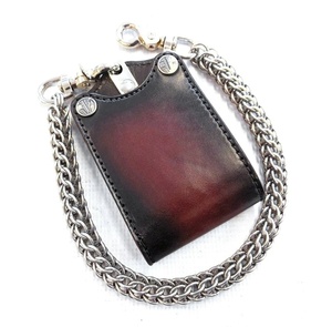 Cartera Biker cadena Cartera de piel de vaca de cuero logotipo personalizado en relieve - Product Image 1