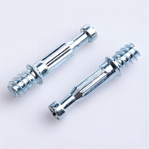 Углеродистая сталь 2-в-1 соединитель для шкафа Невидимый соединитель болт мебельная фурнитура Аксессуары соединитель для дюбеля винт - Product Image 1