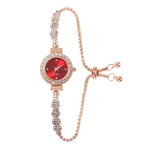 Elegant Korean-Style Pull-Out Design Compact Diamond-Studded Female Students' <b>Bracelet</b> Watch Luxury Alloy Glass Multi-Color - Product Image 5