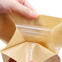 Sachet plat en papier kraft mat de qualité alimentaire avec fermeture éclair et valve pour emballage de café FINE CUP