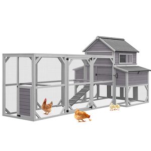 Nouvelle cage à poules extérieure en bois Bobite, grande taille, étanche, avec plateau en plastique et palette métallique - Product Image 1