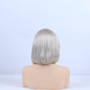 Peluca Bob de Cabello Humano con Cierre de Encaje 5x5, Color Gris Plateado, Peluca Bob Corta y Lisa, Aspecto Natural y Suave para Mujer - Product Image 3