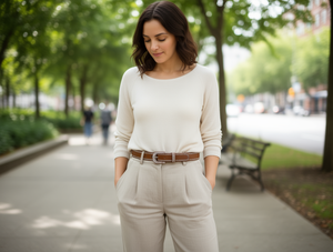 Women's 3.0cm Diamond <b>Stud</b> Pin Buckle <b>Belt</b> 110cm Formal Metal <b>Belt</b> - Product Image 2