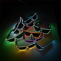 Lunettes de fête LED sans fil rechargeables par USB, nouveauté, prix d'usine, vente chaude, pour les occasions de Noël