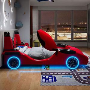 2025 Sports <b>Car</b> Kids <b>Bed</b> Solid Wood Guardrails & Storage Single <b>Bed</b> <b>for</b> <b>Boys</b> Youth Cool Design Home Use - Product Image 6