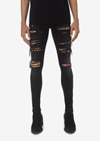 OEM marque de mode dernière marque bleue pantalon patché denim déchiré pantalon jean vente en gros
