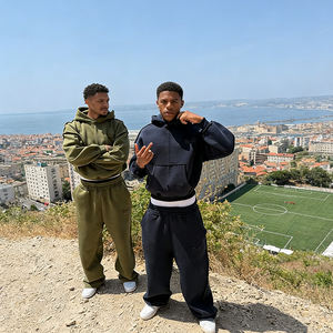 Ensemble de survêtement personnalisé en coton épais 100% pour homme, deux pièces, coupe ample et oversize, comprenant un sweat <span class=keywords><strong>à</strong></span> capuche et un pantalon de survêtement, style pull-over et coupe carrée - Product Image 2