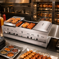 Four à rôtissoire à gaz professionnel COOKAID, rotation automatique pour rôtir des cuisses de poulet, 220V, protection contre la panne de flamme du ventilateur