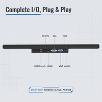 Écran tactile capacitif PCAP multi-touch 23,8 27 43 pouces, cadre métallique durable, étanche, panneau de commande médical