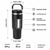 Bouteilles d'eau isothermes en acier inoxydable 304 de 30 oz, gobelets à bec, tasses de voyage portables, tasses à café par sublimation, vente en gros pour enfants