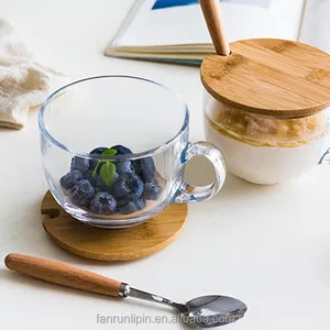 대용량 유리 머그잔 오트밀 컵 일본 아침 컵 우유 시리얼 그릇 가정용