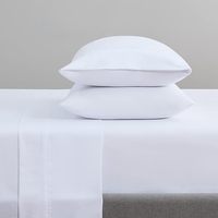 Ensemble de literie d'hôtel en polycoton blanc 20% polyester 80% coton Ensemble de 4 pièces Résistant aux plis Entretien facile