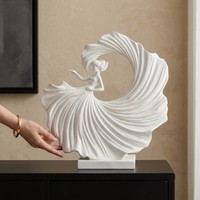 Sculpture abstraite minimaliste moderne, ornement en résine blanche, décoration pour salon et bureau, artisanat pour mariages et fêtes