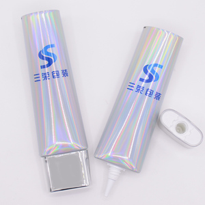 170ML Cosmétique <span class=keywords><strong>BB</strong></span>/<span class=keywords><strong>CC</strong></span> Crème Tube Super Forme Ovale En Plastique Souple Tube Personnalisé avec Longue Buse Bouchon En Métal - Product Image 1