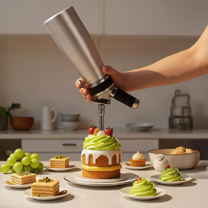 Distributeur de crème professionnel en aluminium pour machine à crème, fouet à crème, design classique écologique, grande capacité 500 ml - Product Image 4