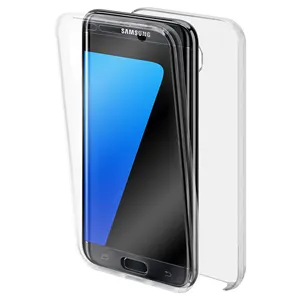 S7 kenar tam koruma için cep telefonu durumda 360 cep telefonu kapak şeffaf TPU PC Samsung kılıfı S7 kenar