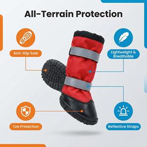 Botas de Lluvia para Perros Yearning Dog, Suela Suave, Transpirables, Cálidas, de Felpa, de Goma, Impermeables, Antideslizantes, para Exteriores (Juego de Cuatro Piezas) - Product Image 2