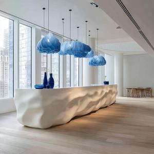 Tùy chỉnh sợi thủy tinh phía trước Bàn nướng sơn tròn cạnh công ty tiếp nhận thiết kế hiện đại mở rộng Thẩm mỹ viện thu ngân truy cập - Product Image 1