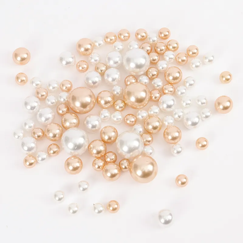NISEVEN Hot Sales 120 pz/set senza foro perle artificiali decorazione festa di nozze centrotavola vaso riempitivo perle di perle galleggianti