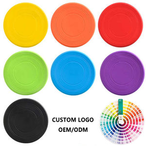 Disco volador de silicona personalizado al por mayor de fábrica, disco circular con logotipo de goma en blanco para mascotas, perro de golf, platillo volador, disco volador - Product Image 3