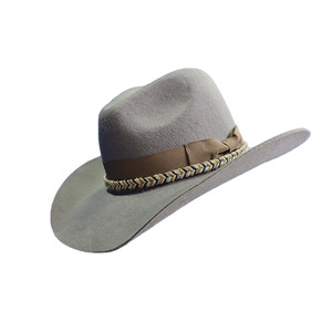Chapeau cloche en feutre de mouton gris à bord torsadé, style européen/américain, avec ruban décoratif en laine, vente en gros d'usine, collection Printemps-Automne - Product Image 5