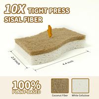 Kit de Esponjas de Limpieza Resistentes a los Arañazos, Esponjas de Celulosa Natural para Utensilios de Cocina Antiadherentes, Forma Rectangular