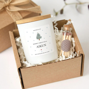 AIKUN OEM Supply Elegant Glass <b>Jar</b> Natural Wax Rich Fragrance <b>Christmas</b> Soy Candle Glass Candle for Seasonal Gift - Product Image 3