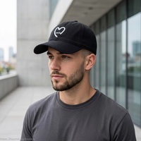 Casquette de baseball personnalisée OEM ODM avec logo, en coton, broderie motif cœur souriant, fabricant streetwear et outdoor, faible MOQ, livraison rapide