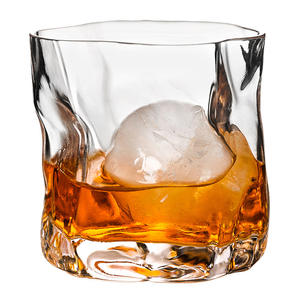 280ml Unique Modern Design Handmade <strong>Fancy</strong> Curved Wine and Whiskey <strong>Glass</strong> Tumbler Stemless Rock <strong>Glass</strong> <strong>Cup</strong> Beer Mug - Product Image 1