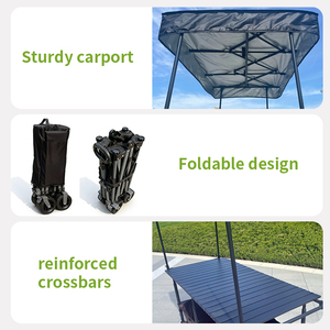 Chariot pliable Liveer avec auvent, chariot à roulettes à hauteur réglable, chariot multifonctionnel pour le camping et les courses, personnalisable OEM - Product Image 6