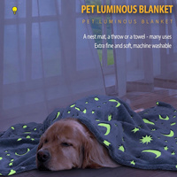 Couverture pour animaux de compagnie en polaire corail lumineuse, lavable en machine, tapis de lit pour chien, coussin de couchage chaud pour l'hiver, serviette de bain