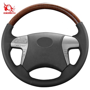 ที่หุ้มพวงมาลัยไม้แบบเย็บด้วยมือสำหรับรถยนต์ <span class=keywords><strong>Toyota</strong></span> HILUX Invincible Camry aurion <span class=keywords><strong>2010</strong></span> 2014 - Product Image 1