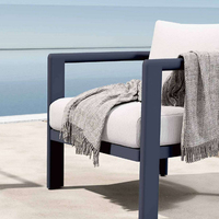 Modernes Aluminium-Sofa-Set für Terrasse und Garten, Outdoor-Möbel mit Tisch, Sitzgruppe für Balkon, Hinterhof und Park