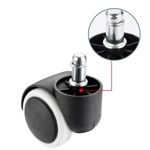 Roulettes de chaise de bureau pivotantes silencieuses noires et blanches, roues de meubles, capacité de charge de 60 kg, accessoires pour chaise de jeu - Product Image 3